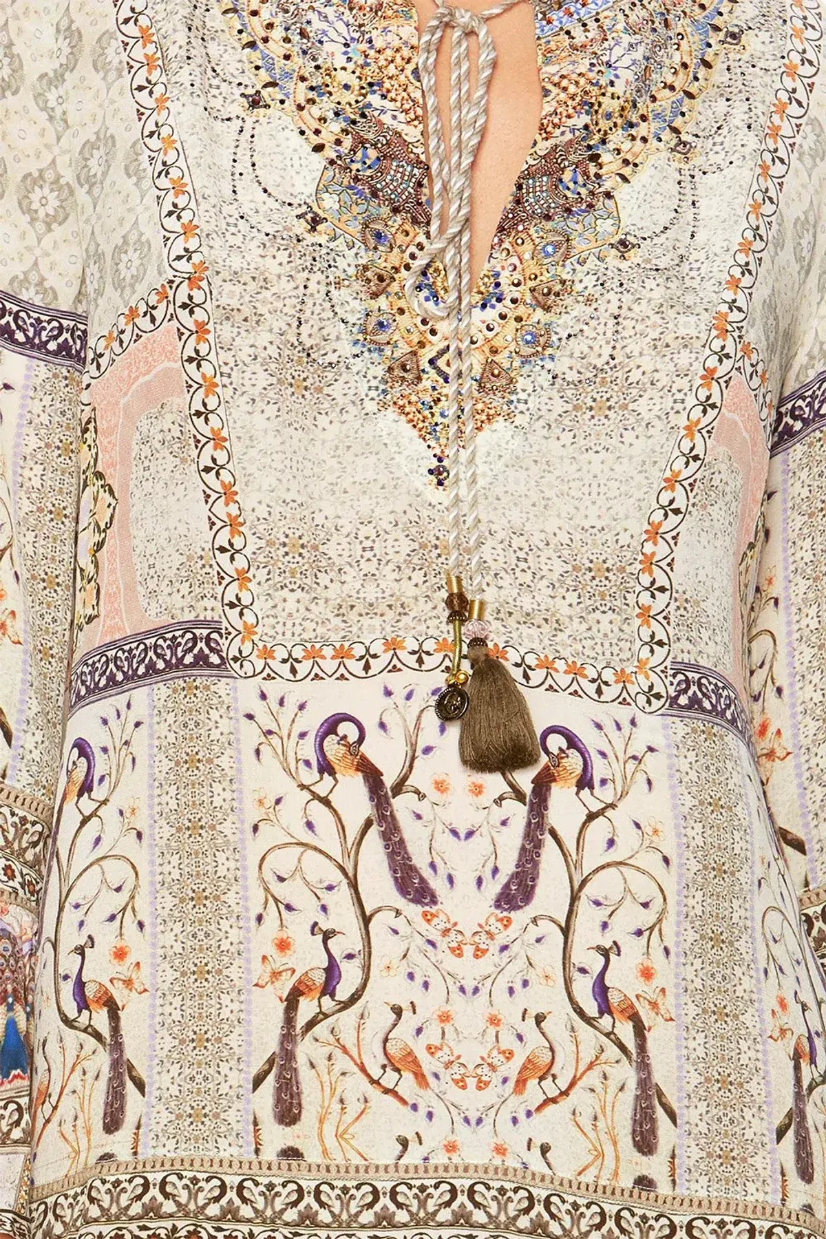 Camilla Frill Hem Long Sleeve Dress Mama Bakshi Print Size 12 - Image 4