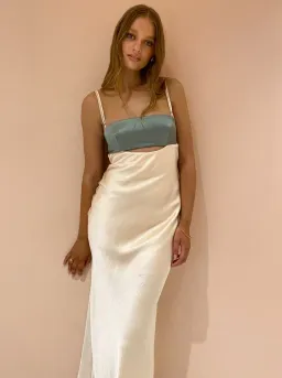 Bec & Bridge Carrie Maxi Dress Green/Cream Size 6 for rent on The Volte - image 2