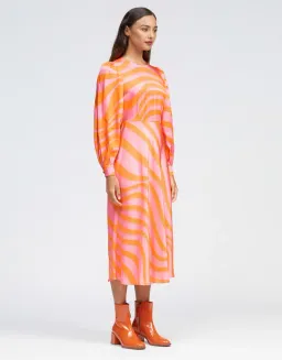 Bul Peregrine Midi Dress Orange Multi Size 8 for rent on The Volte - image 2