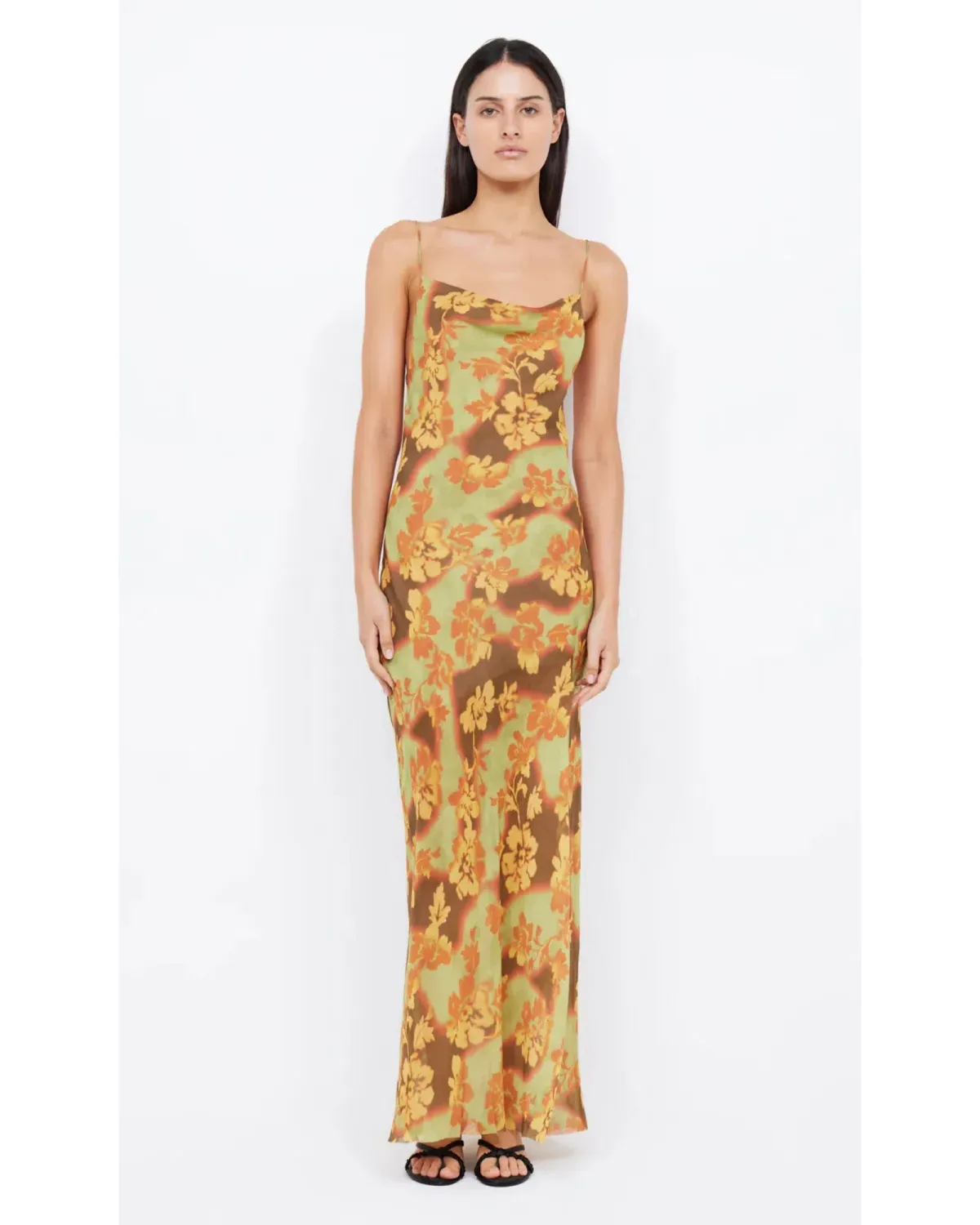 Bec & Bridge Drew Split Maxi Dress Hibiscus Patchwork AU 8 - Image 1