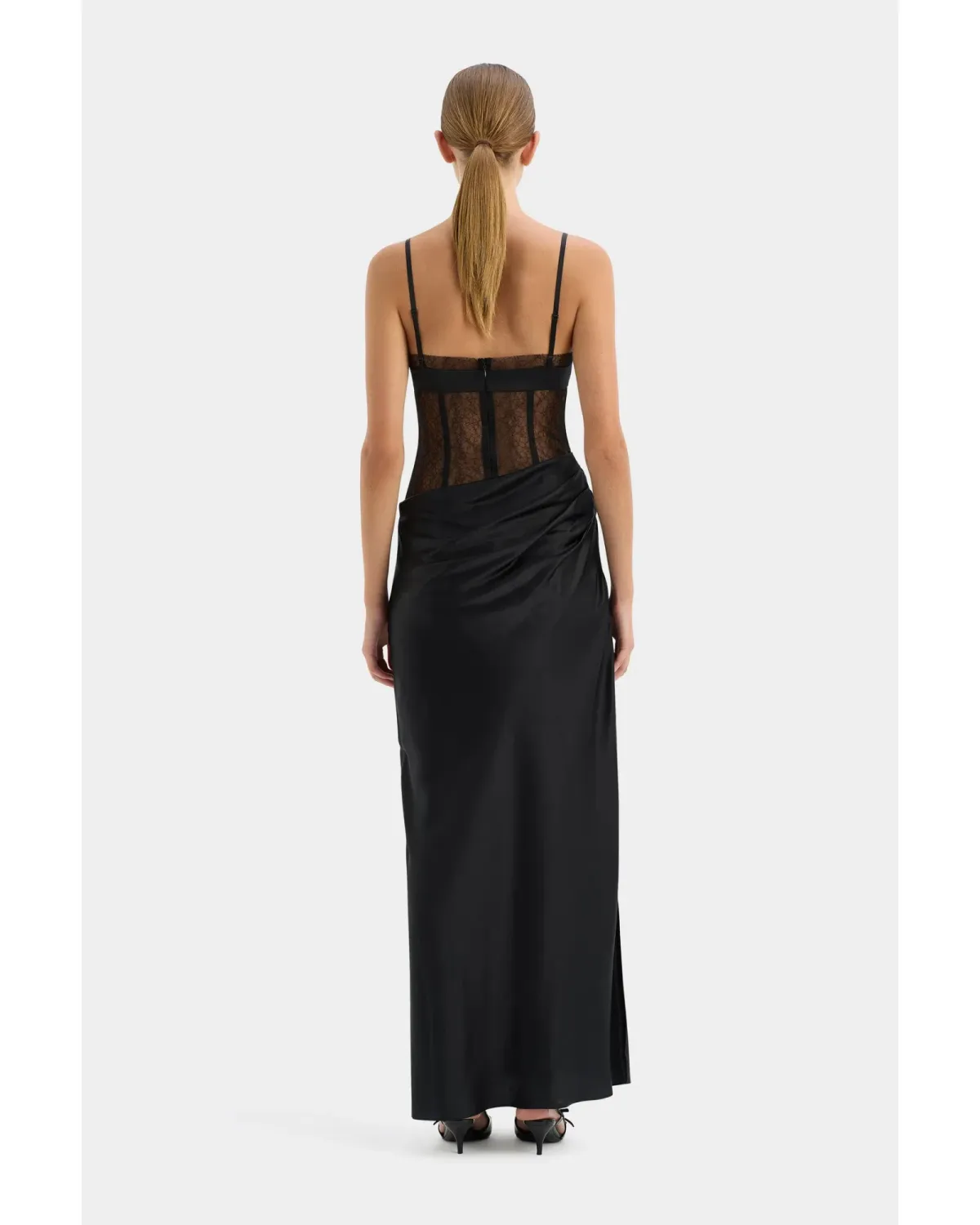 Sir the Label The Dunya Draped Gown in Black Size AU 10 - Image 5