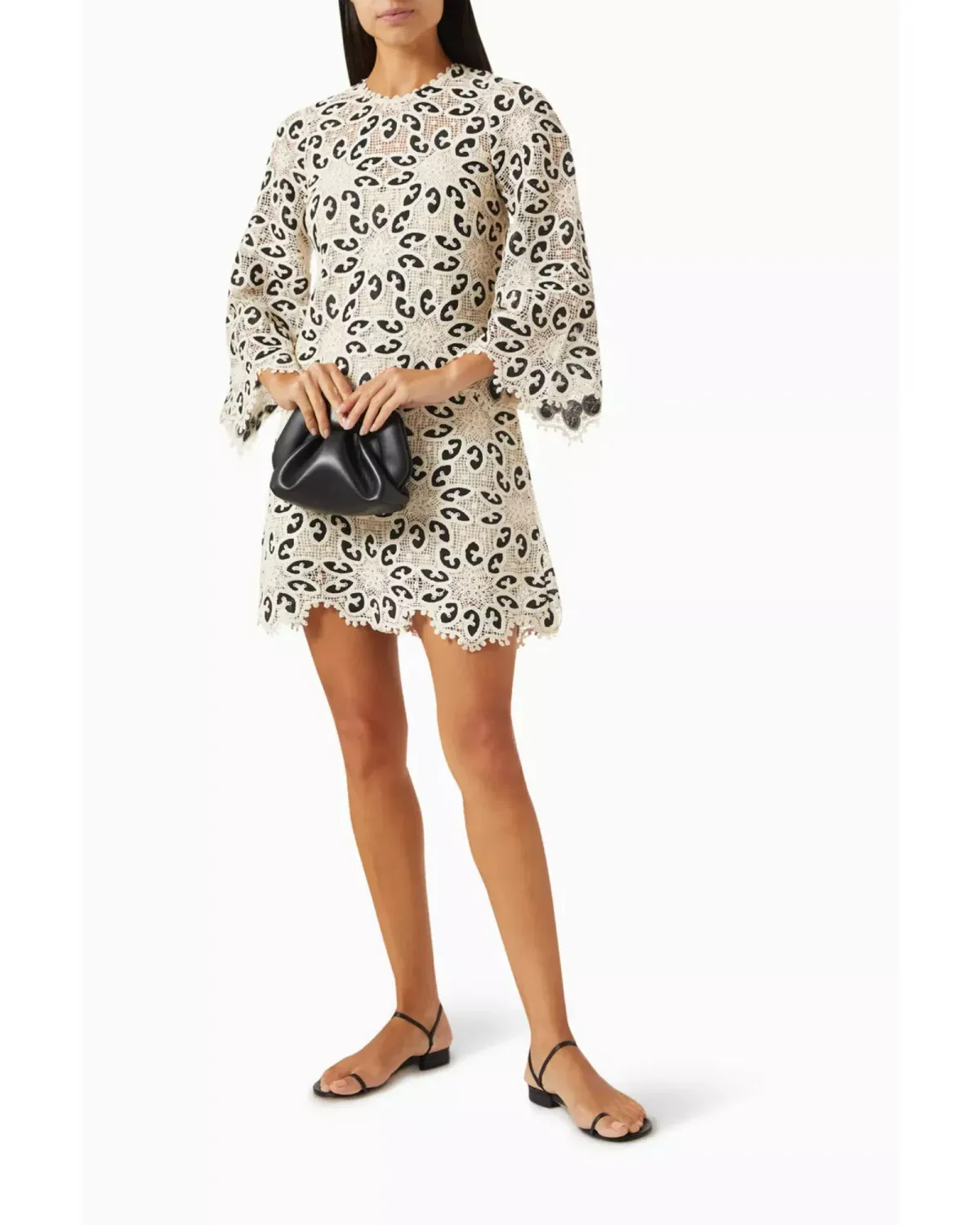 Zimmermann Ottie Lace Mini Dress in Cream/Black Size 0 / AU 8 - Image 1