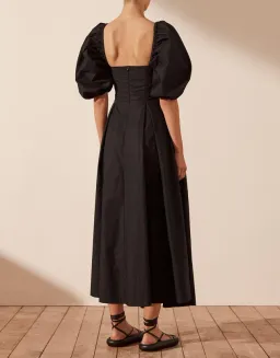 Shona Joy Mareva Short Sleeve Cut Out Midi Dress Black Size 8 for rent on The Volte - image 3