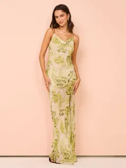 Bec & Bridge Lylou Maxi Dress Green Print Size 10 for rent on The Volte - image 1
