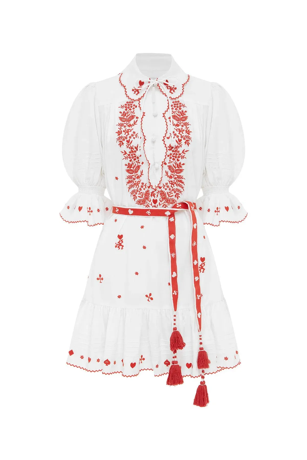 Alemais Hearts Embroidered Mini Dress White Size 16 - Image 3