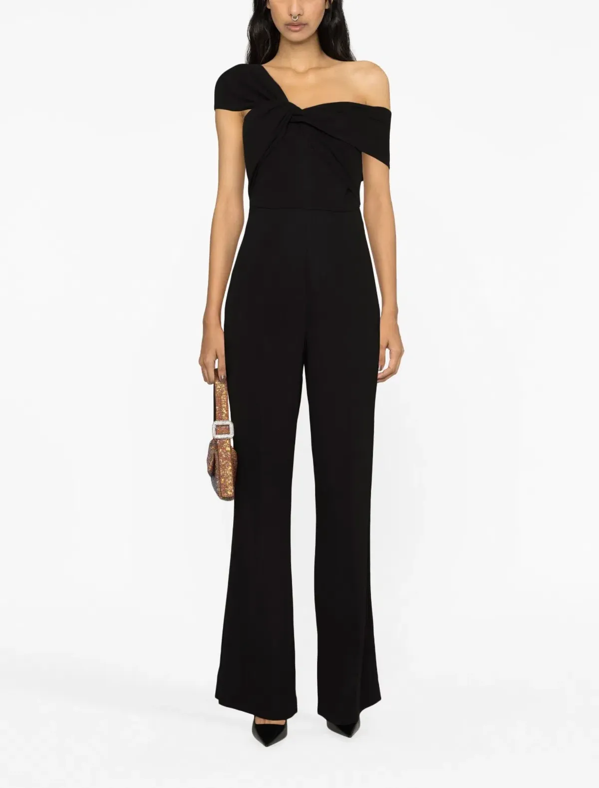 Roland Mouret Asymmetric Twist Stretch Cady Jumpsuit Size 8 - Image 1