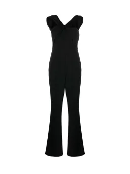 Roland Mouret Asymmetric Twist Stretch Cady Jumpsuit Size 8 for rent on The Volte - image 4