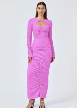 Suboo Ivy Rouched Dress In Fuchsia Size 10 for rent on The Volte - image 1
