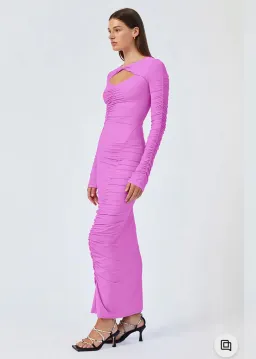 Suboo Ivy Rouched Dress In Fuchsia Size 10 for rent on The Volte - image 3