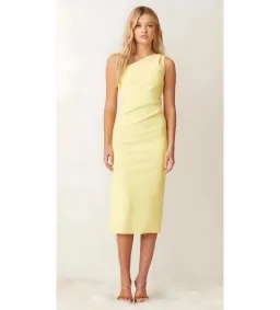Bec & Bridge Gemma Asymetrical Midi Dress Lemon Size 8  for rent on The Volte - image 1