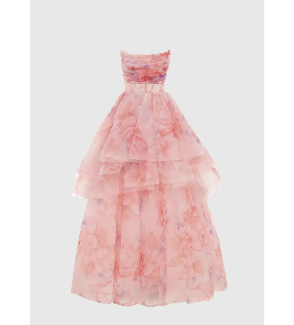 Leo Lin Josephine Tiered Gown Pink Size 10 - Image 1