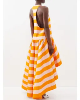 Zimmermann Tama High Neck Midi Dress Pink and Orange Stripe Size 3 / AU 12 for rent on The Volte - image 3