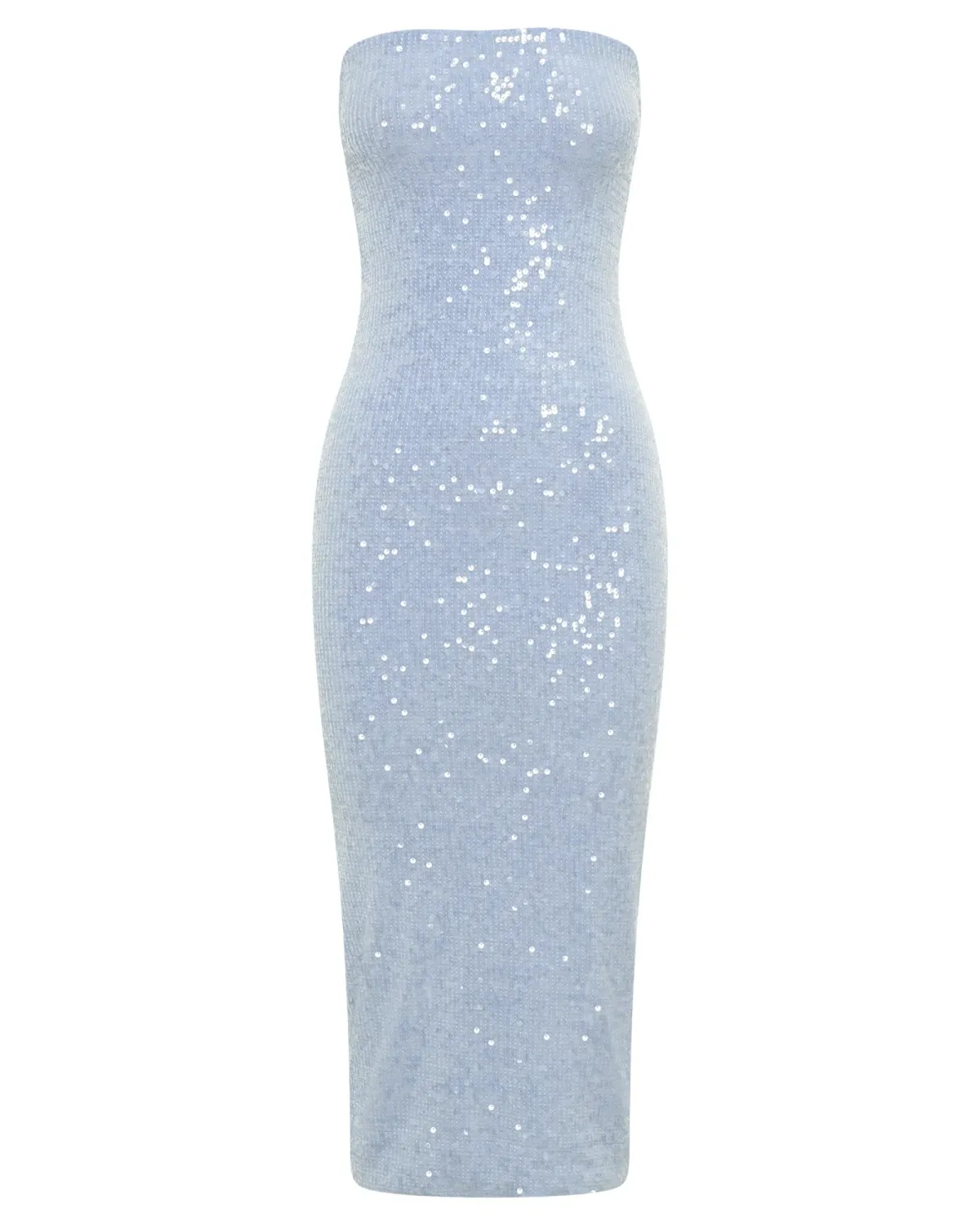Meshki Nevada Strapless Sequin Midi Dress Ice Blue Size AU 6 - Image 7