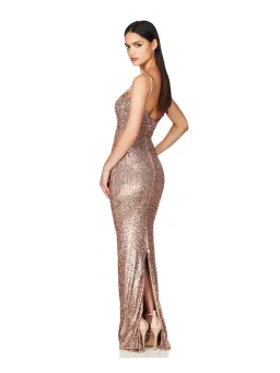 Nookie Lovers Rose Gold Gown Gold Size 8 for rent on The Volte - image 2