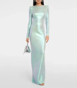 Galvan Frieze Long Sleeve Gown Iridescent Size 8 for rent on The Volte - image 1