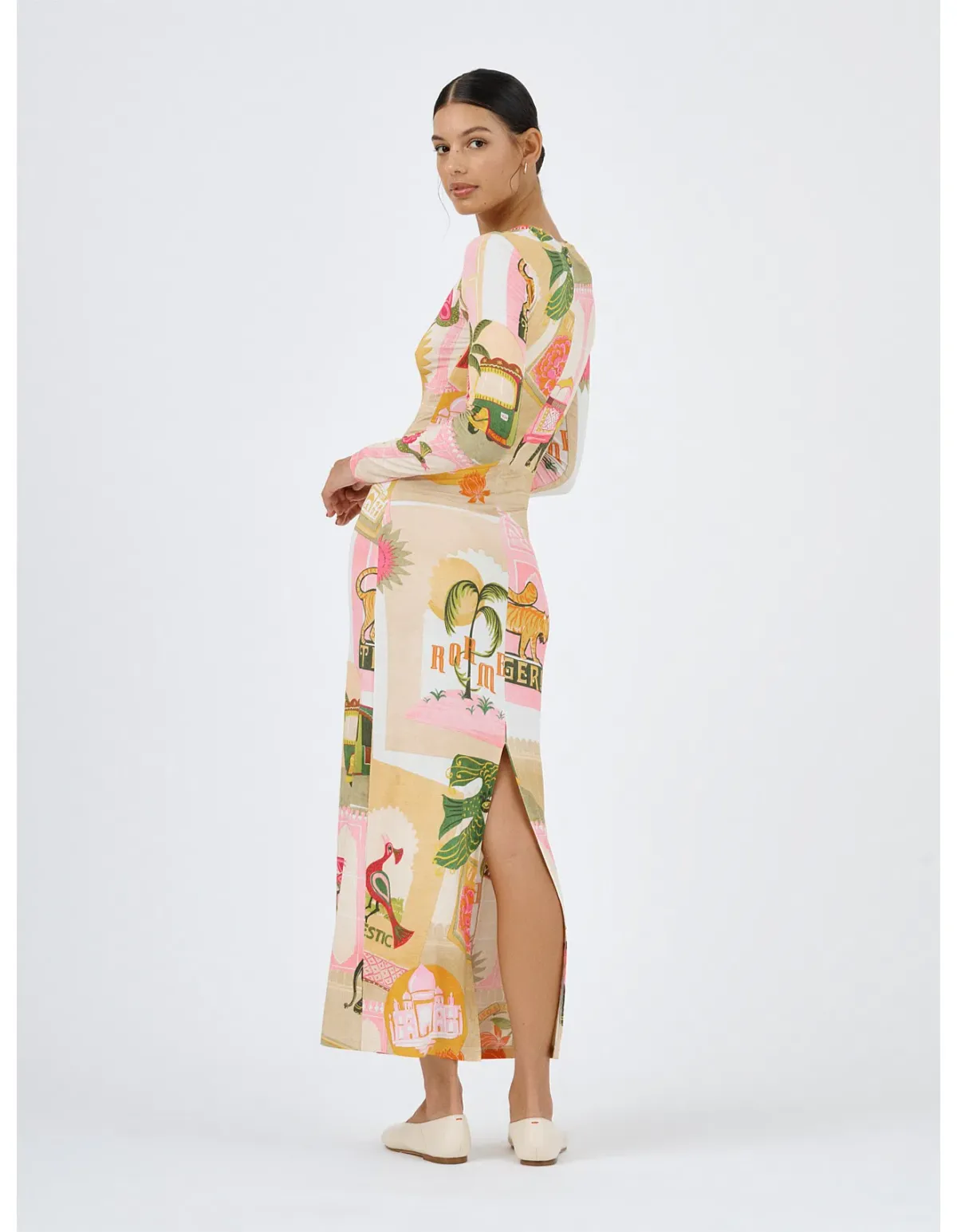 Roame Bazaar Dress Pink City Print Size 1/Au 8 - Image 3