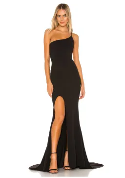 Nookie Jasmine One Shoulder Gown Black Size 8 for rent on The Volte - image 1