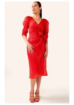 Sacha Drake Luna Lu Midi Dress Red Size 14 for rent on The Volte - image 1