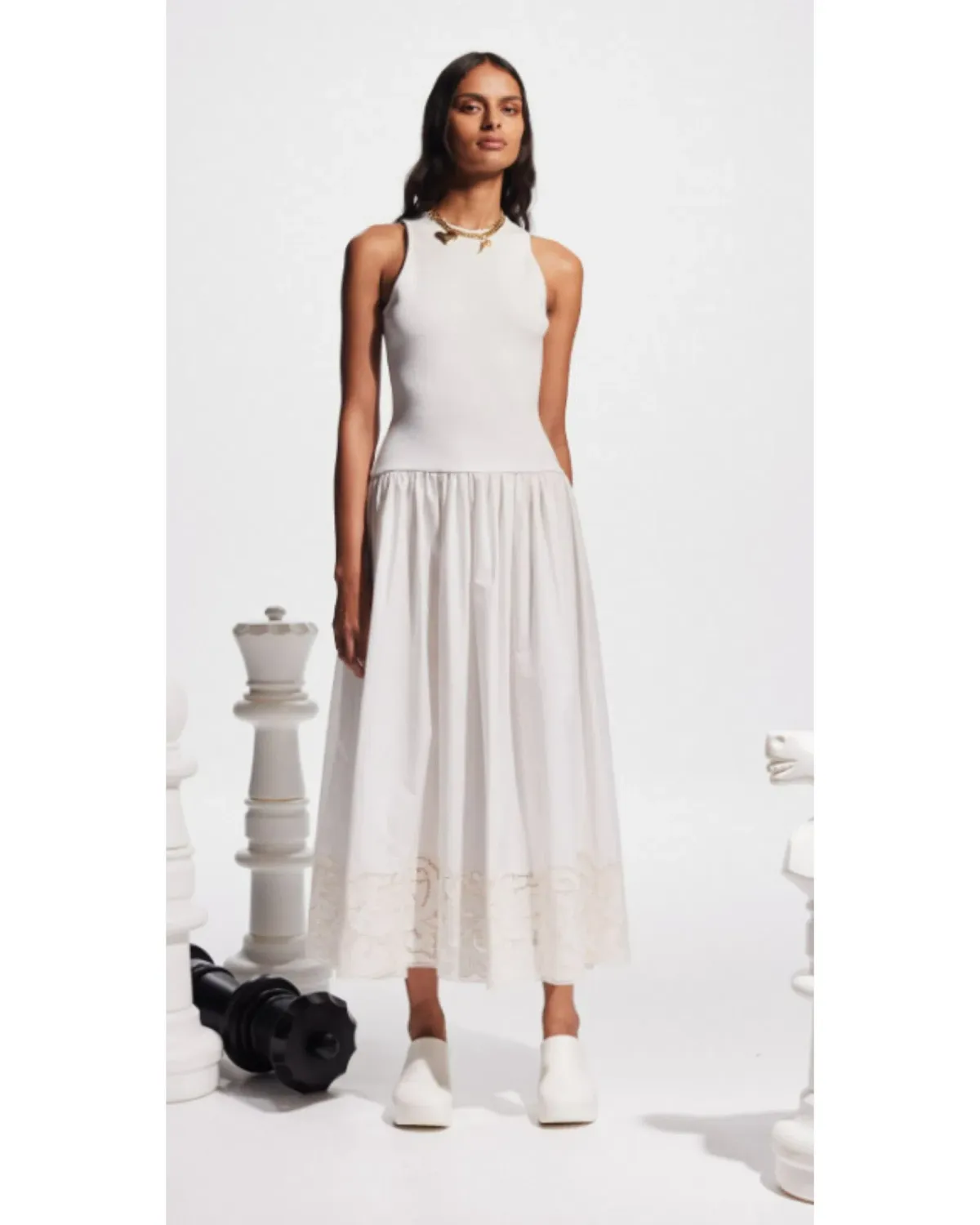 Alemais Pegasus Embroidered Midi Dress in Ivory Size AU 16 - Image 1