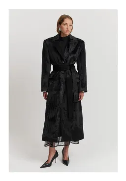 Country Road Black Velvet Coat Black Size 10 for rent on The Volte - image 1