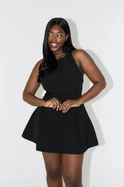 Odd Muse Ultimate Muse Dropped Hem Mini Dress in Black Size L/ Au 12 for rent on The Volte - image 2
