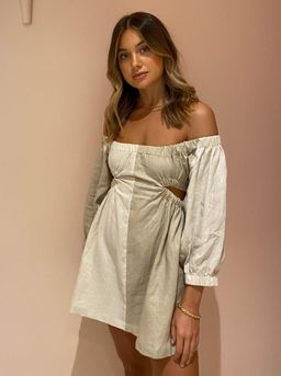 Sovere Studio Duo Splice Dress Natural Linen Size 6 for rent on The Volte - image 3