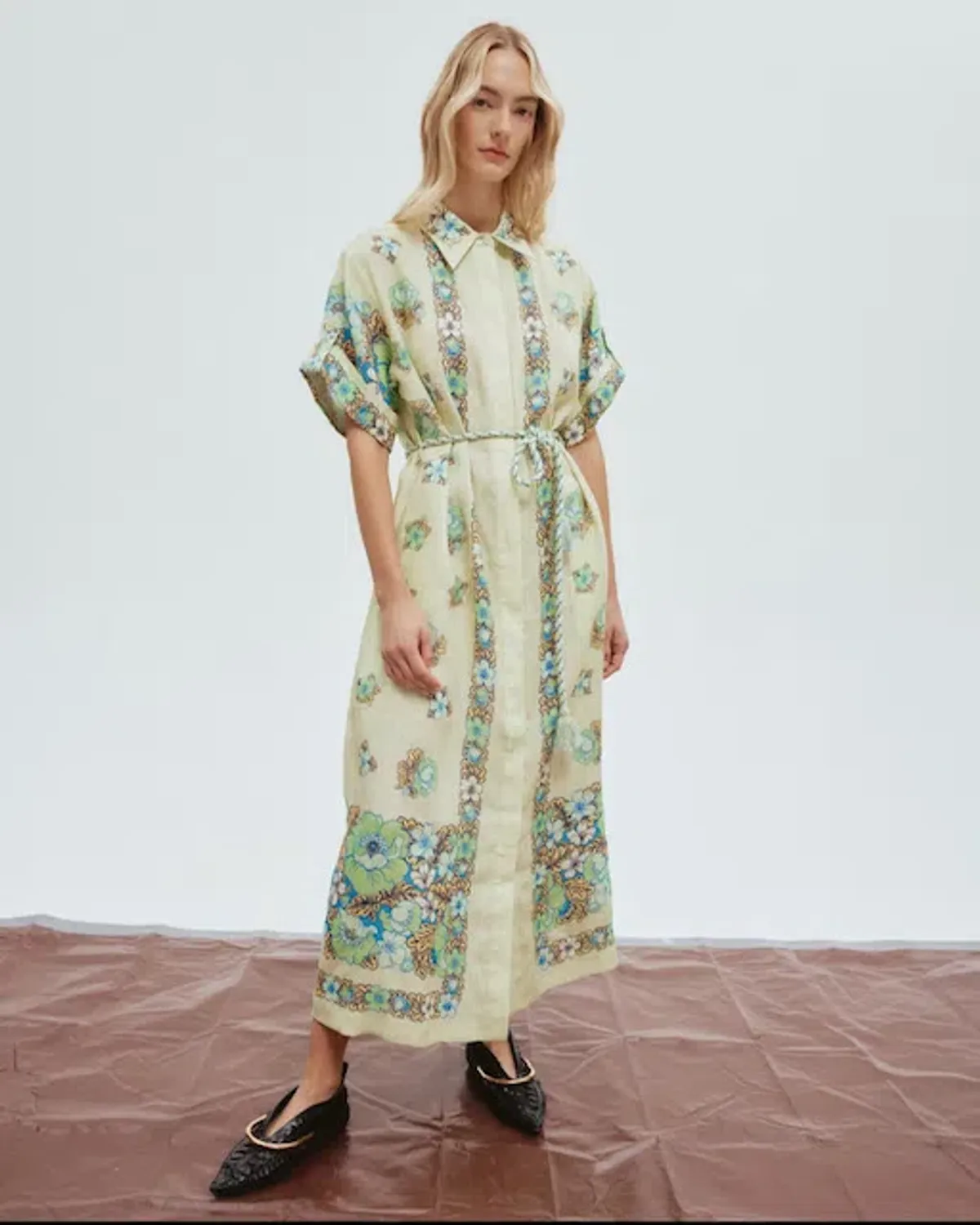 Alemais Velma Shirtdress Green Floral Size 8 - Image 1
