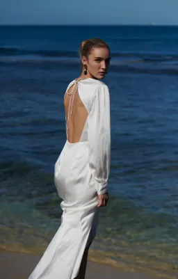 MLM the Label Open Back Lennon Gown Cream Size 8 for rent on The Volte - image 3