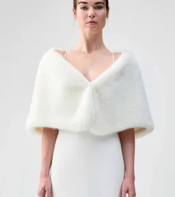 Unreal Fur Yasmine Wrap Ivory OS for rent on The Volte - image 1