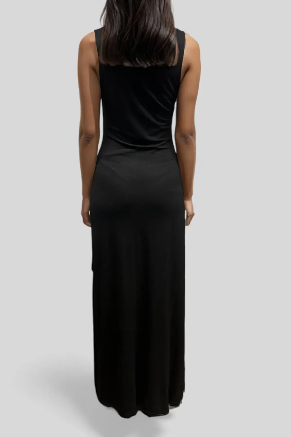 CUE Asymmetric Drape Dress in Black Size 10 - Image 3