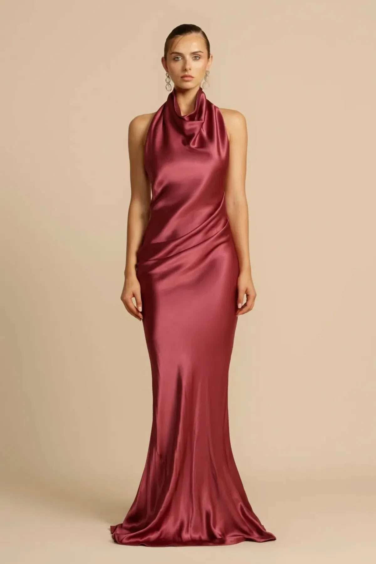 Arcina Ori Gaia Dress Burgundy Size XS Altered Shorter - Image 5