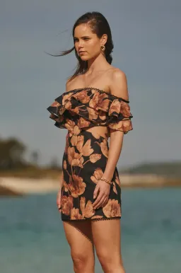 Sonya Moda Valentina Ruffle Mini Dress Marbella Floral Size 6 for rent on The Volte - image 2