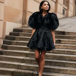 Aje Amour Ruffle Mini Dress Black Size 8 for rent on The Volte - image 4