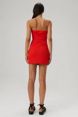 MISHA Alston Crepe Mini Dress Flame Red Size 8/S for rent on The Volte - image 3