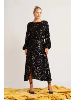 Flannel Alana Dress in Black Size 10 for rent on The Volte - image 1