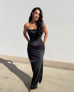 House of CB Adrienne Strapless Maxi Dress Black Size 6 for rent on The Volte - image 1