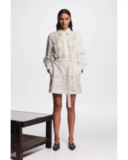 Alemais Pegasus Embroidered Mini Dress White Size AU 8  for rent on The Volte - image 2