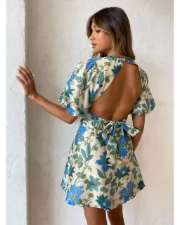 Sir the Label Cecilia Open Back Mini Dress Marguerite Print Size 1 / AU 8 for rent on The Volte - image 3