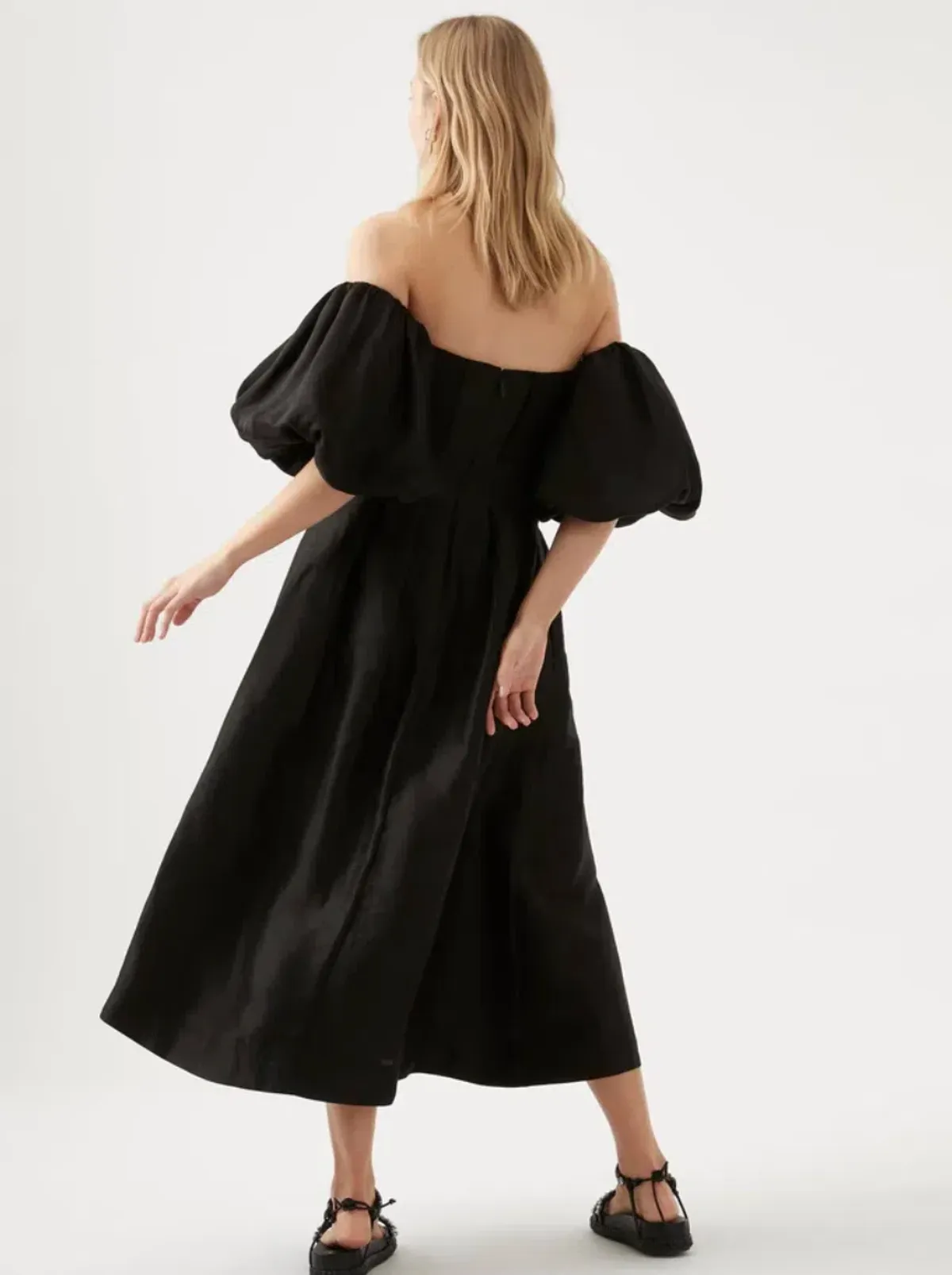 Aje Eugenie Off Shoulder Midi Dress Black Size 12 - Image 3