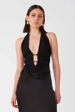 Misha Celine Mesh and Satin Gown Black Size 12 for rent on The Volte - image 2