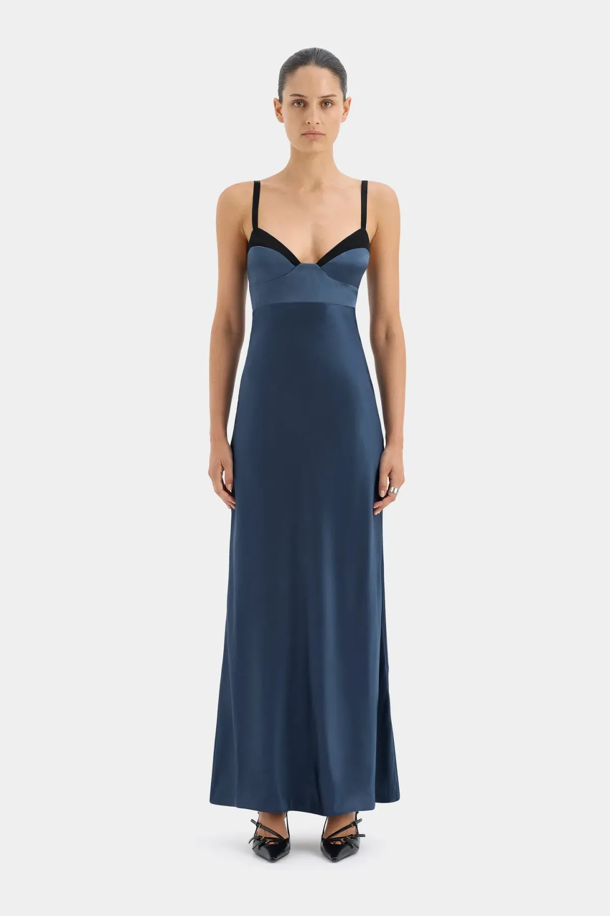 Sir the Label Depeche Balconette Gown Dark Blue Size 2 / AU 10 - Image 1