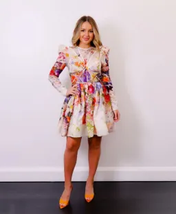 Zimmermann Prima Panelled Mini Dress Multi Floral Size 1 / AU 10 for rent on The Volte - image 1