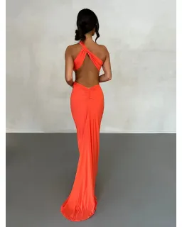 Melani The Label Sari Gown Maxi Dress Coral Size M / AU 10 for rent on The Volte - image 3