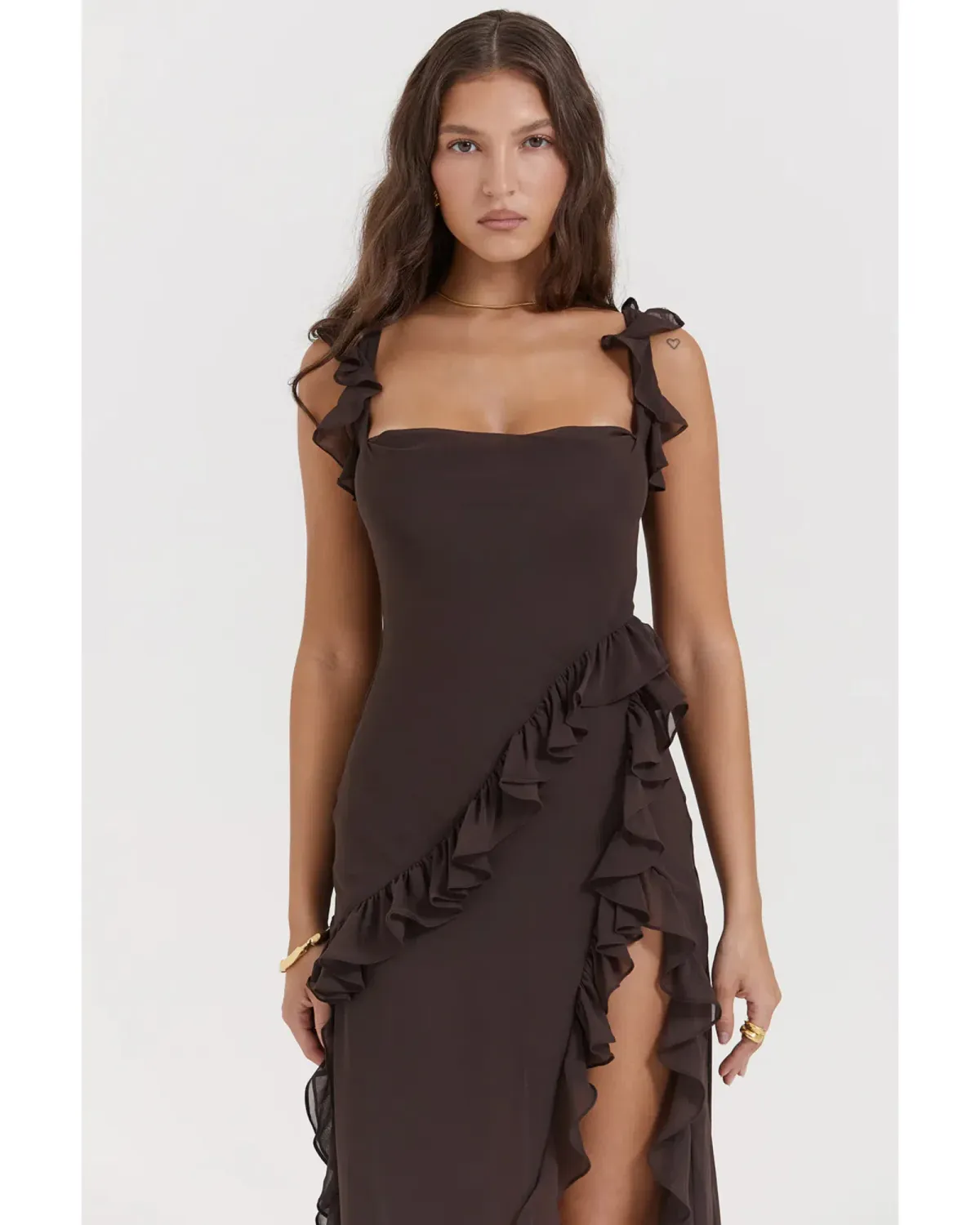 House of CB Ariela Maxi Dress in Espresso Size AU 6 - Image 3