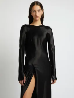 Christopher Esber Palladium Long Sleeve Tuck Dress Black Size 8 for rent on The Volte - image 2