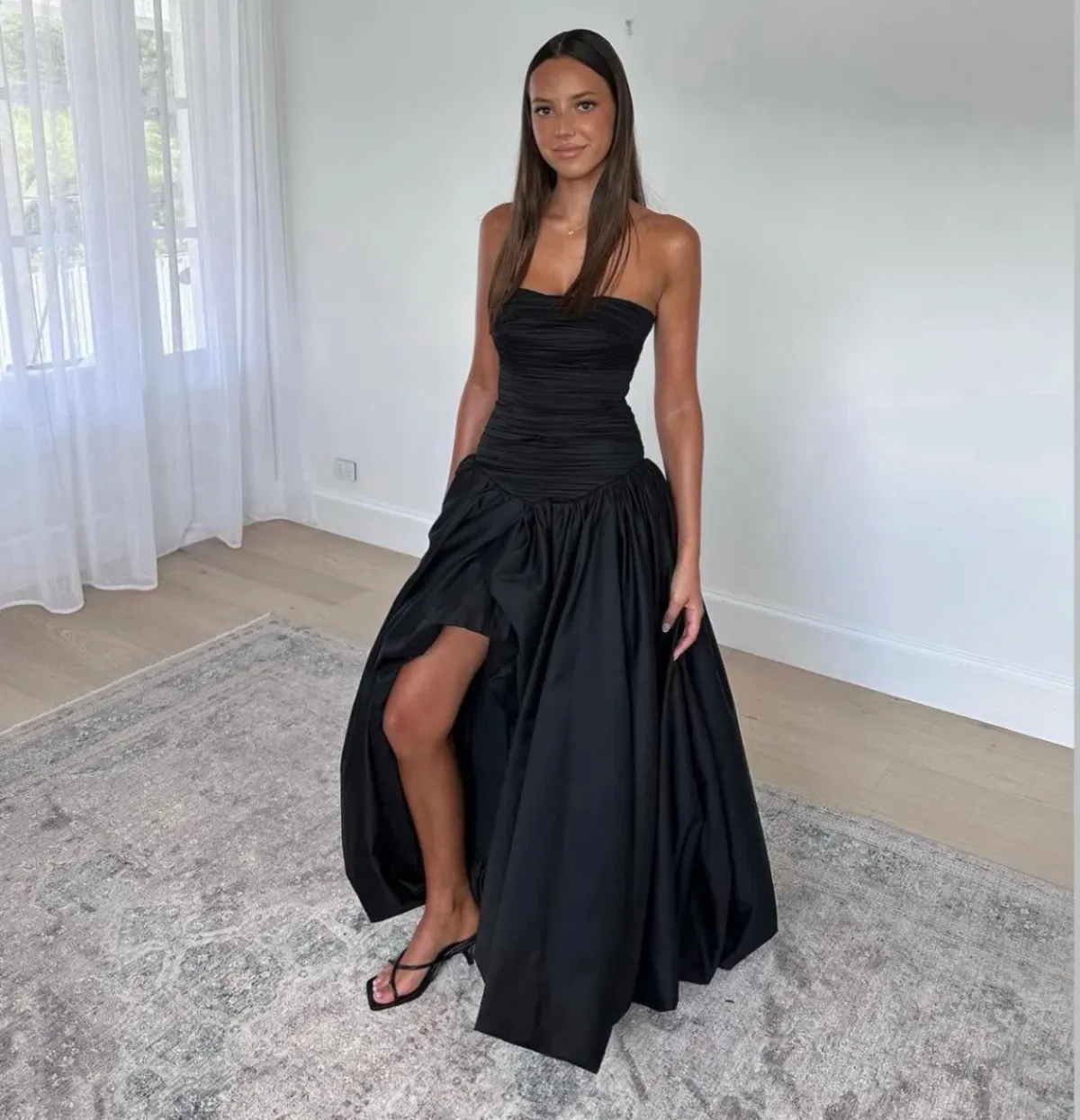 Aje Violette Bubble Hem Maxi Dress Black Size AU 14 - Image 3