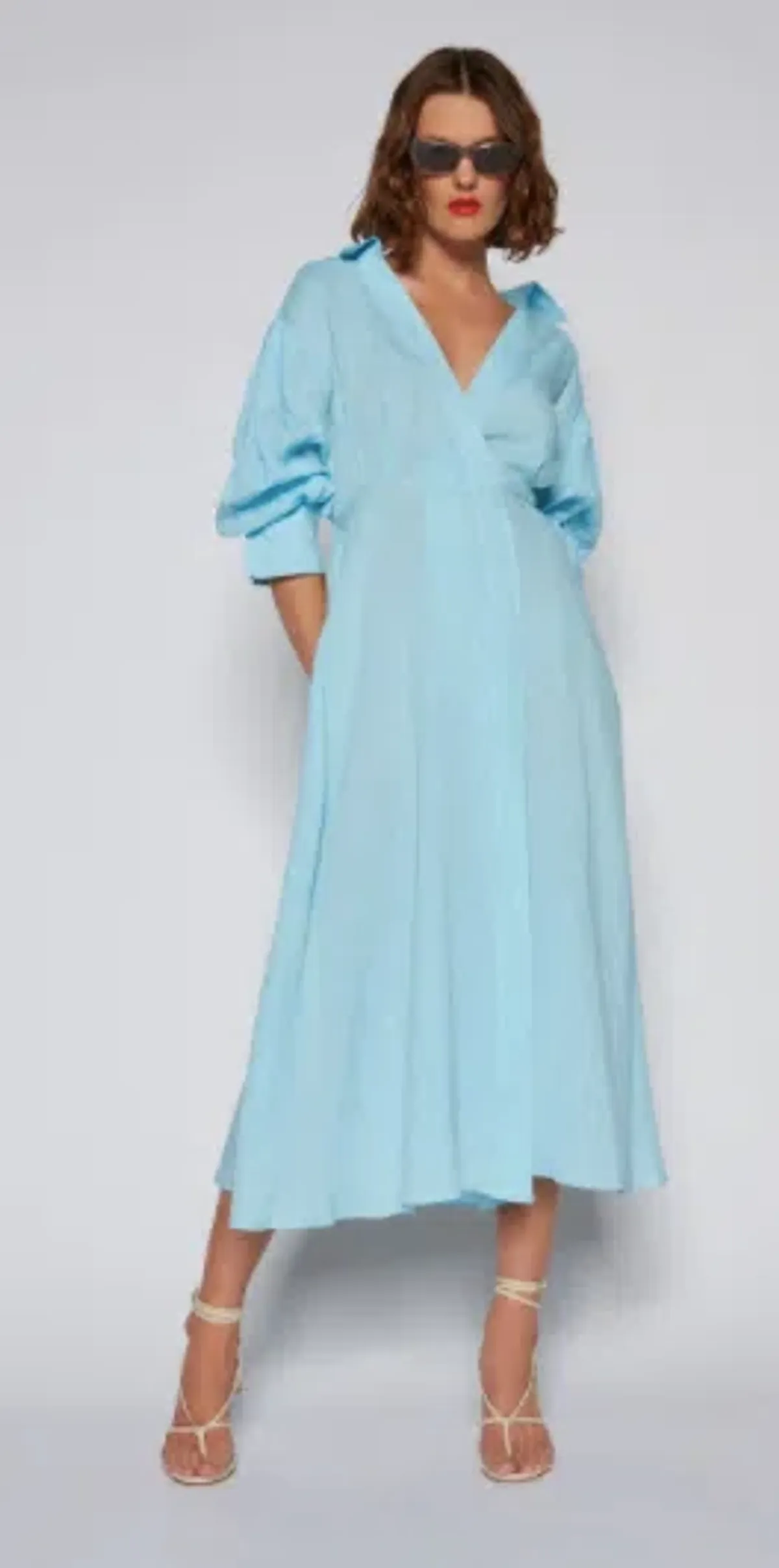 Scanlan Theodore Linen Wrap Dress - Image 1