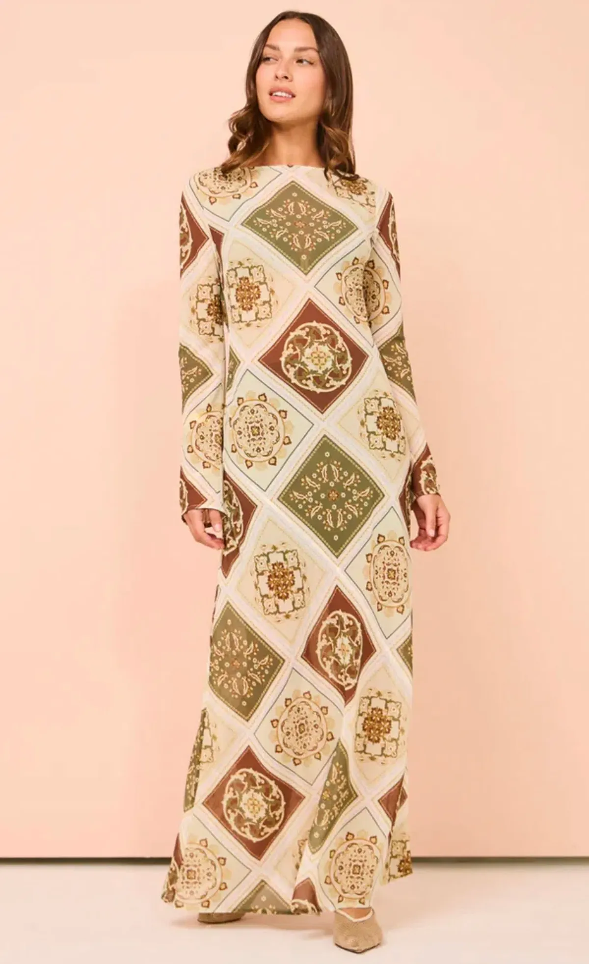 Hansen & Gretel Sundra Slip Dress in Evergreen Tile Size XL / AU 12 - Image 5