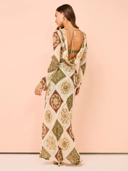 Hansen & Gretel Sundra Slip Dress in Evergreen Tile Size XL / AU 12 for rent on The Volte - image 4