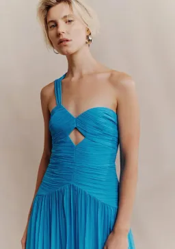 Shona Joy Margot One Shoulder Midi Dress in Aqua Size 8 for rent on The Volte - image 4